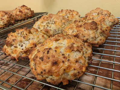 Cheese and Marmite Sourdough Scones